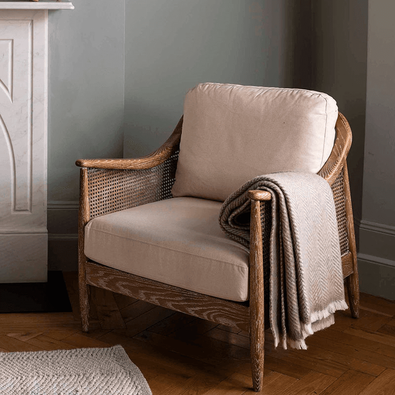 Leigh Herringbone Throw, Natural