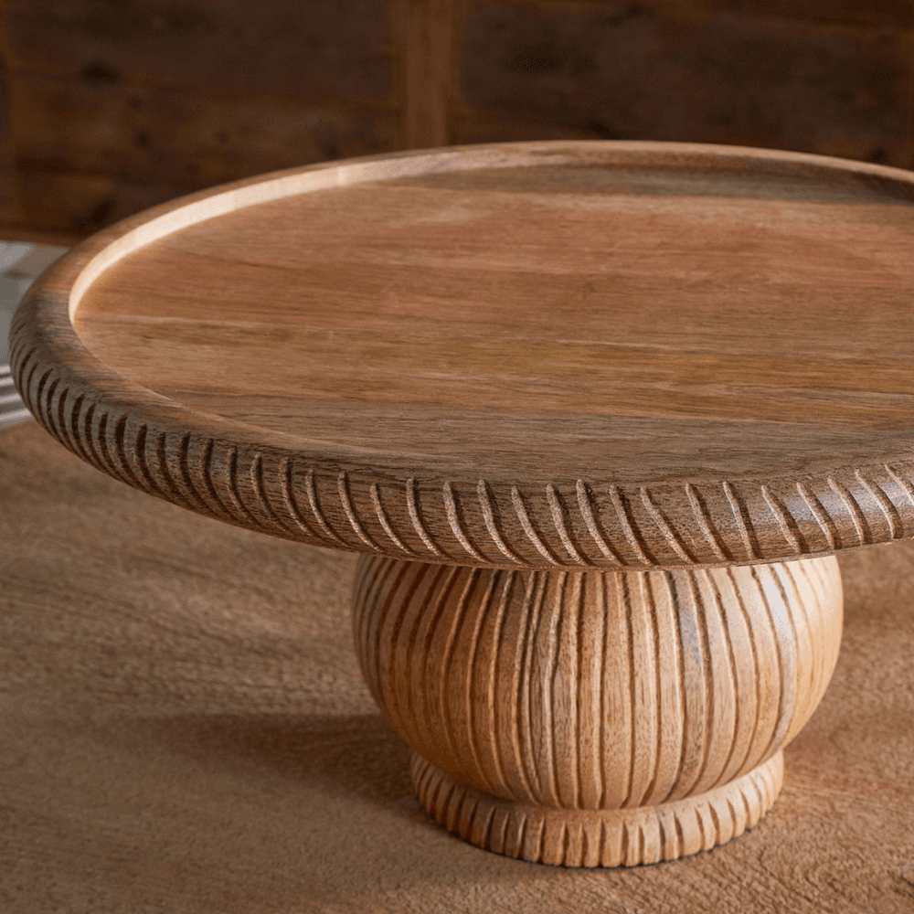 Vivan Glass Cake Stand & Dome, Natural