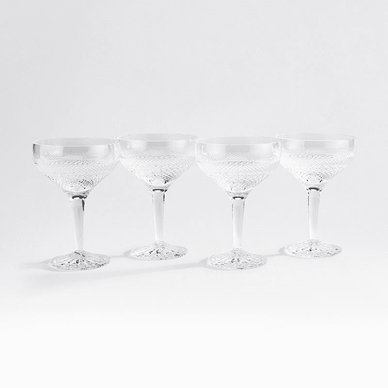 Huxley Set of 4 Coupe Glasses, Clear