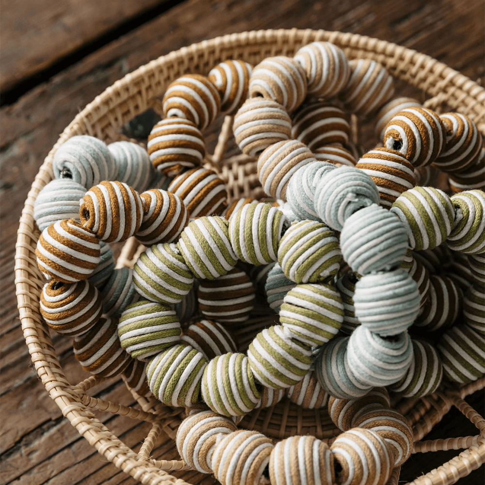 Striped Set of 4 Napkin Rings