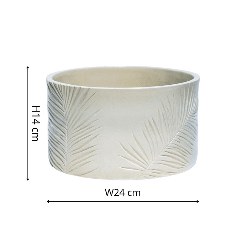 Kew Botanical Retreat Stoneware Sago Palm Bowl, Cream