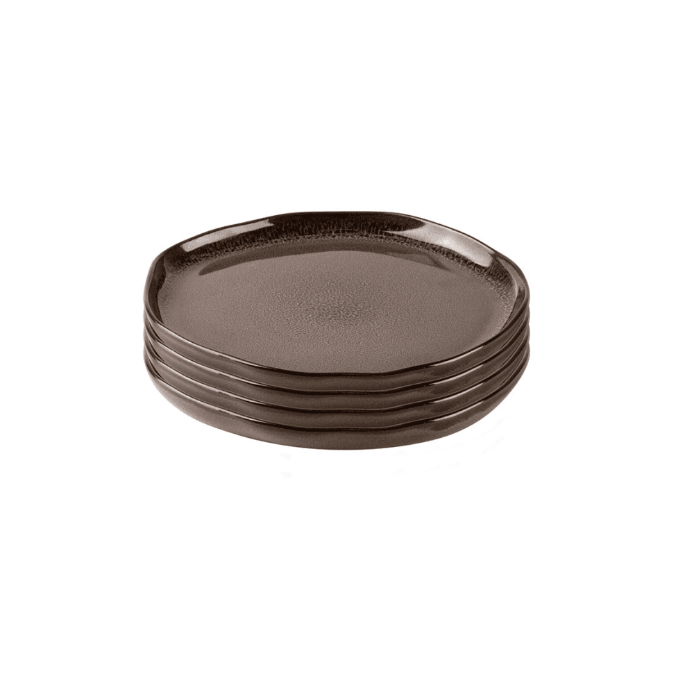 Travellers Rest Set of 4 Side Plates, Brown