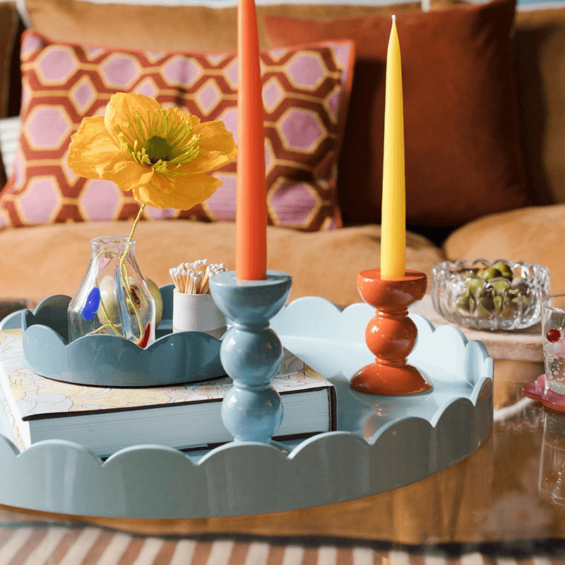 Lacquered Round Scallop Tray