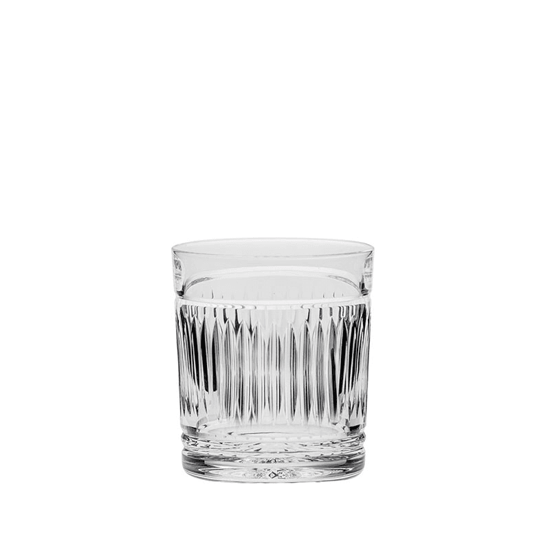 Art Deco Set of 2 Large Tumblers, Clear