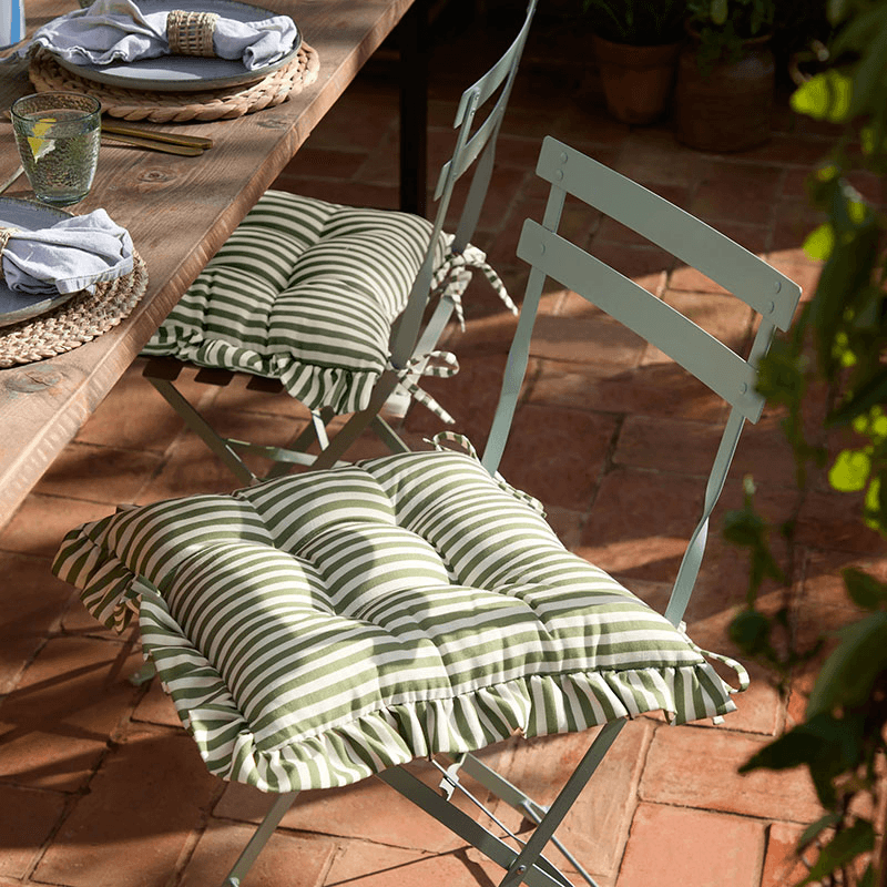 Millie Ruffle Set of 2 Indoor/Outdoor Seat Pads