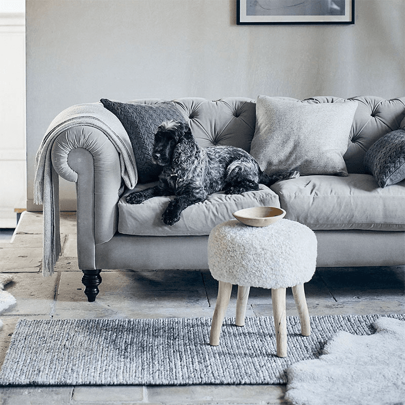 Sheepskin Stool, Pearl