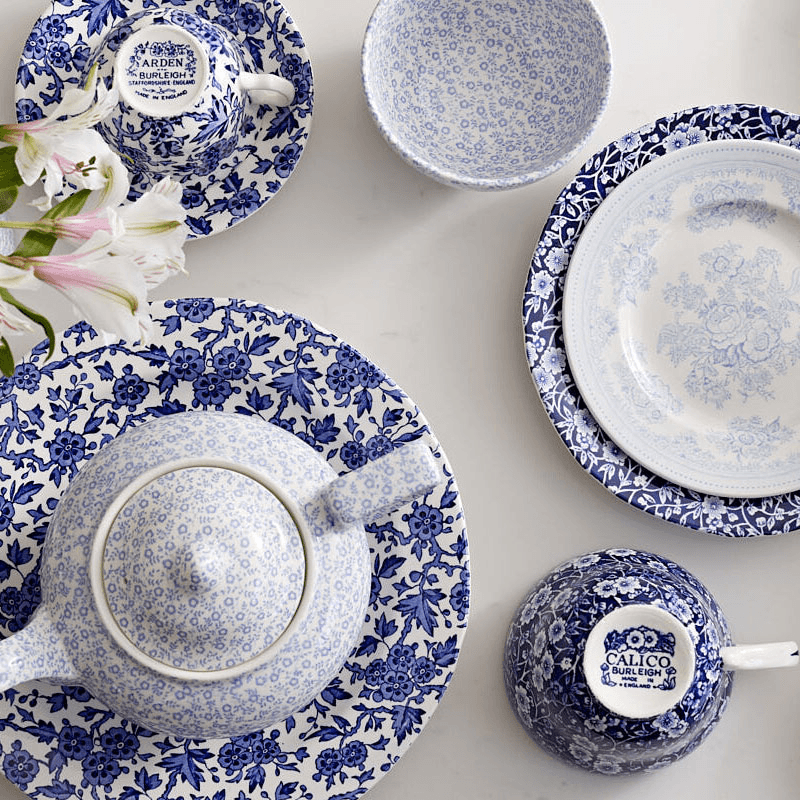 Calico Teacup, Blue
