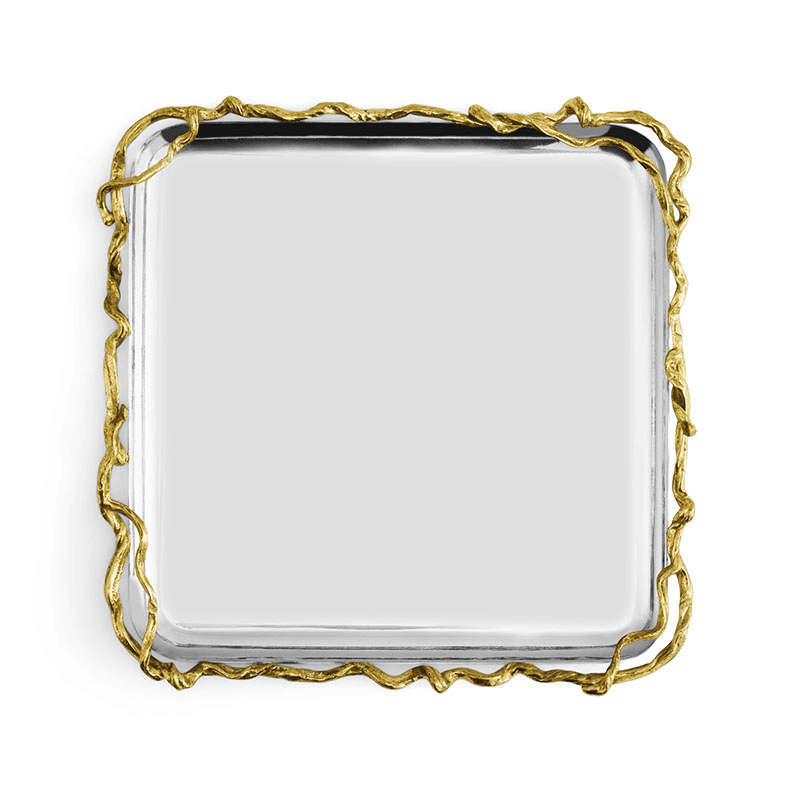 Wisteria Gold Matzah Plate, Gold