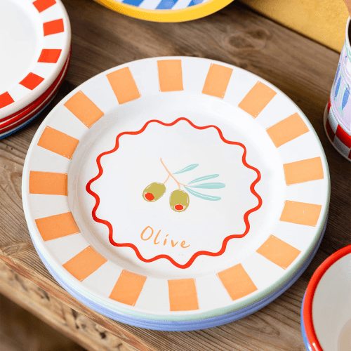 Image showing the Bon appetit Enamel Plate, Olive product.