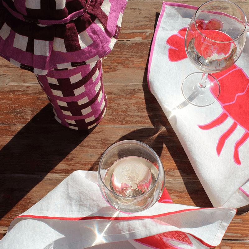 Lobster Set of 2 Napkins, Red