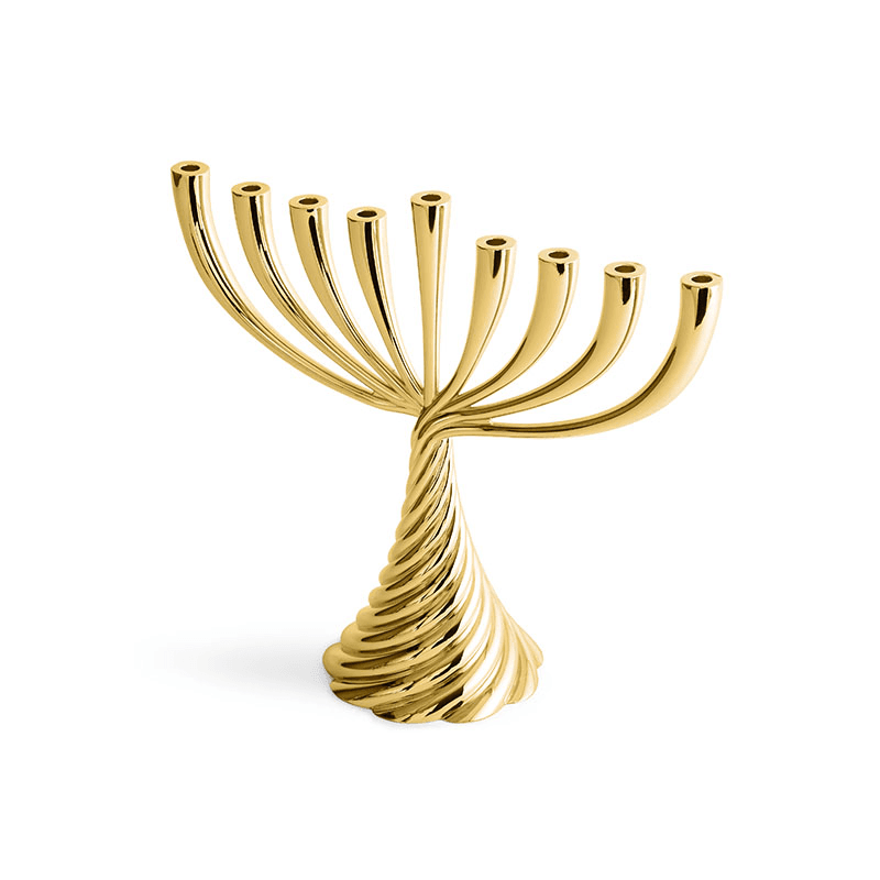 Twist Menorah, Gold