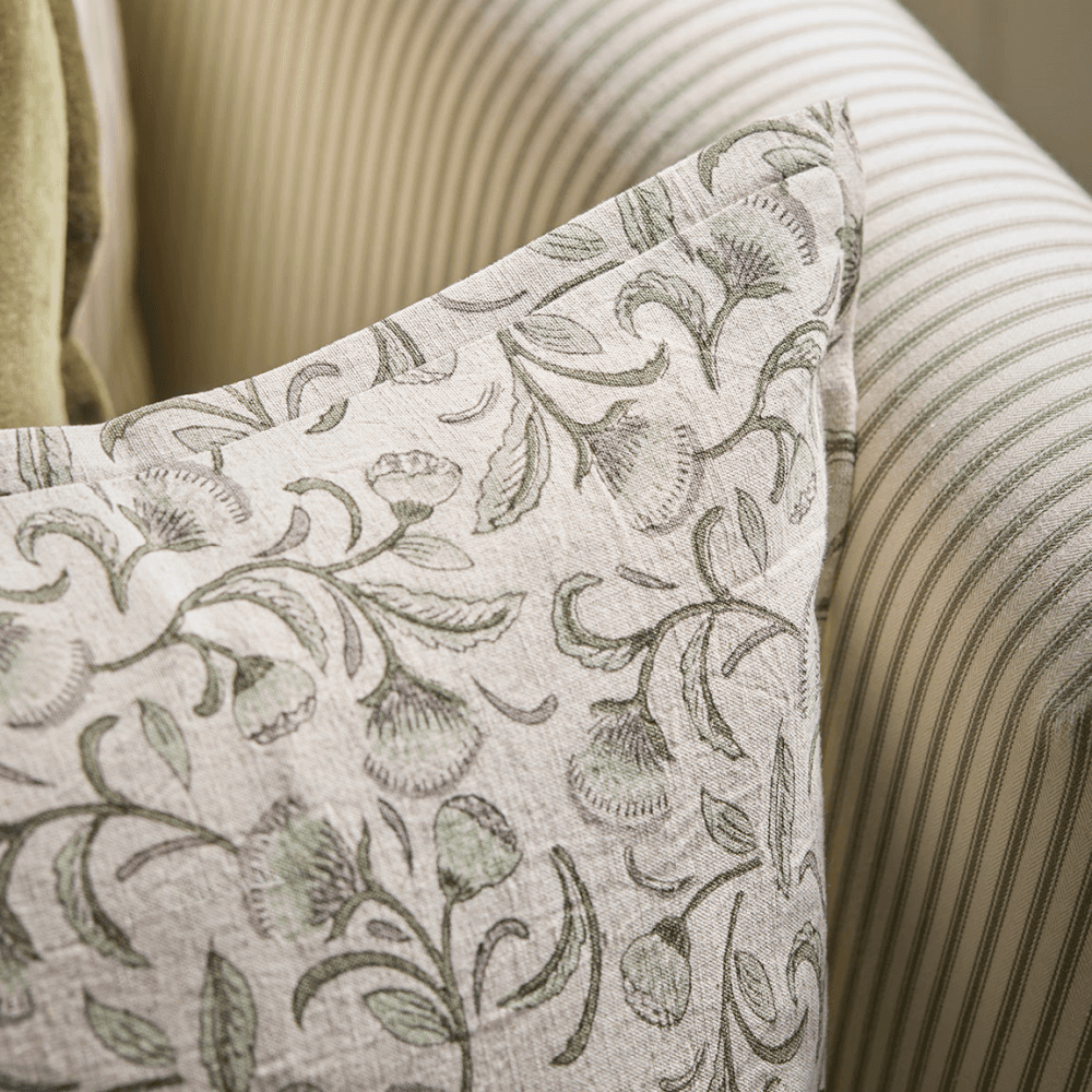 Malini Hand Block Printed Cushion Cover, Brown
