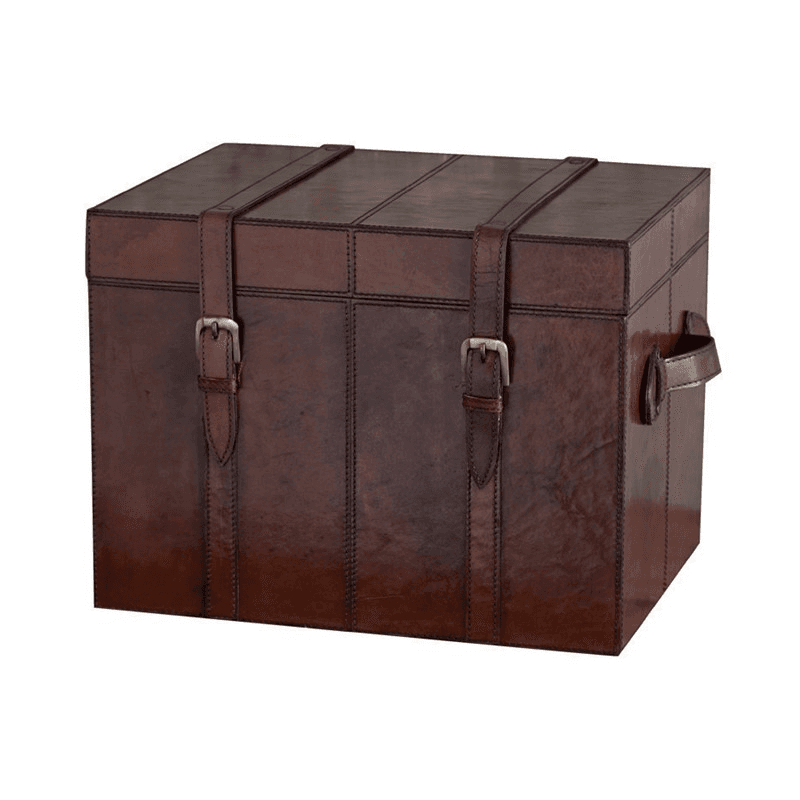 Leather Small Trunk, Conker Brown
