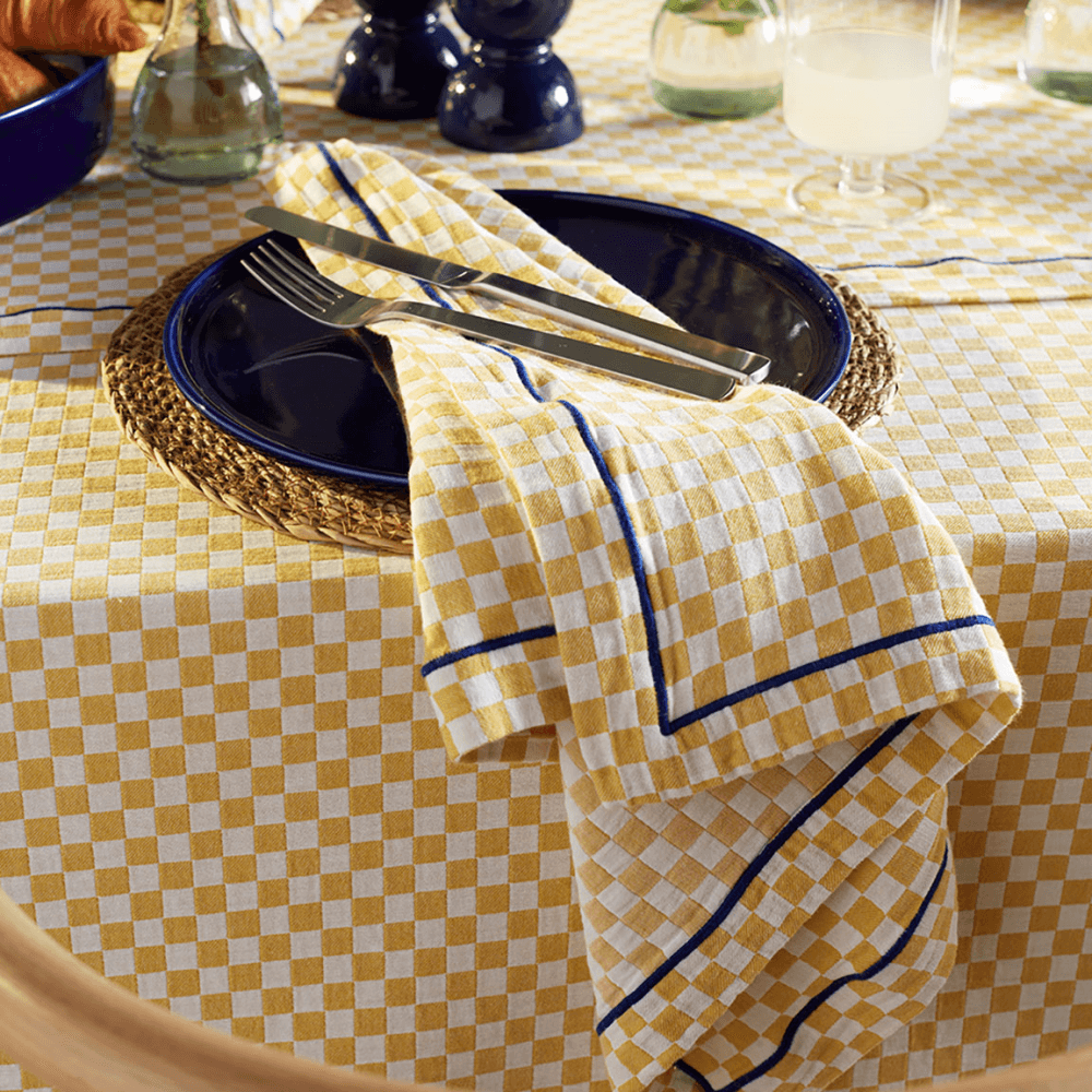 Glassette Cecilia Set of 4 Napkins, Yellow