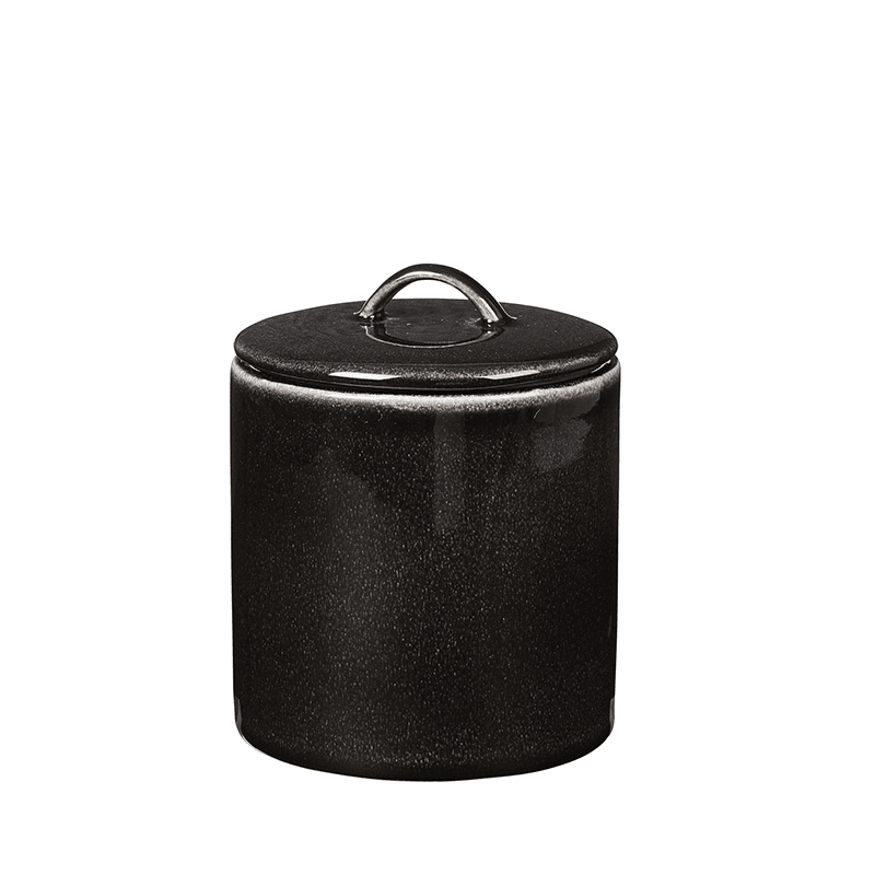 Nordic Coal Jar with Lid, Black