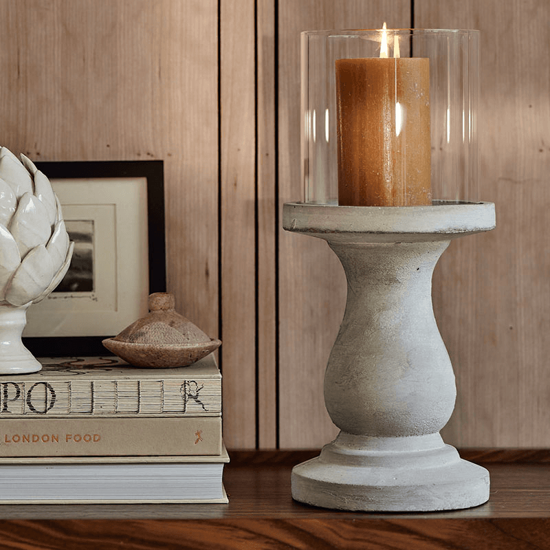 Tall Candleholder, Grey