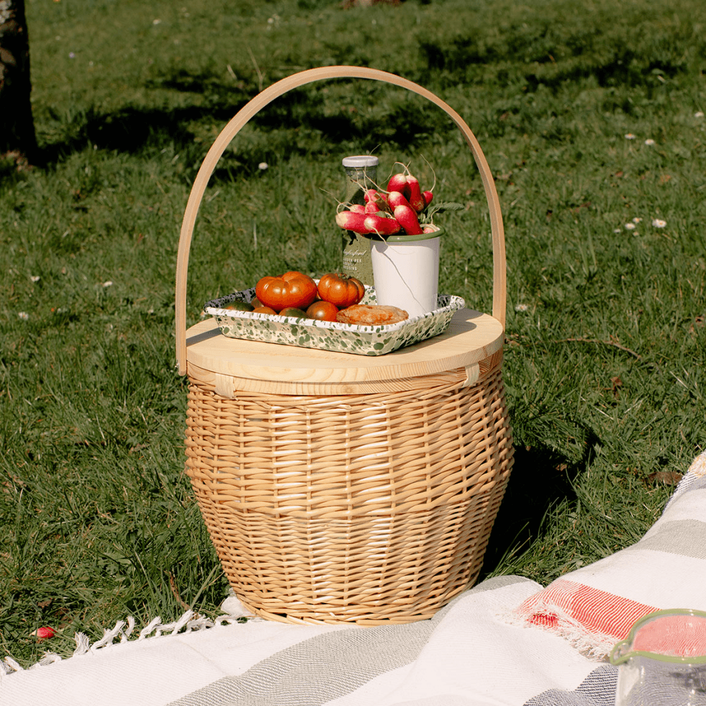 Lea Insulated Picnic Basket, Natural