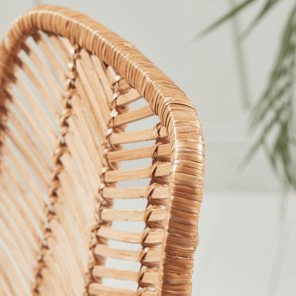 Chevron Flat Rattan Counter Stool, Natural