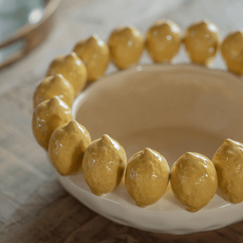 Portloe Lemon Fruit Bowl, Yellow