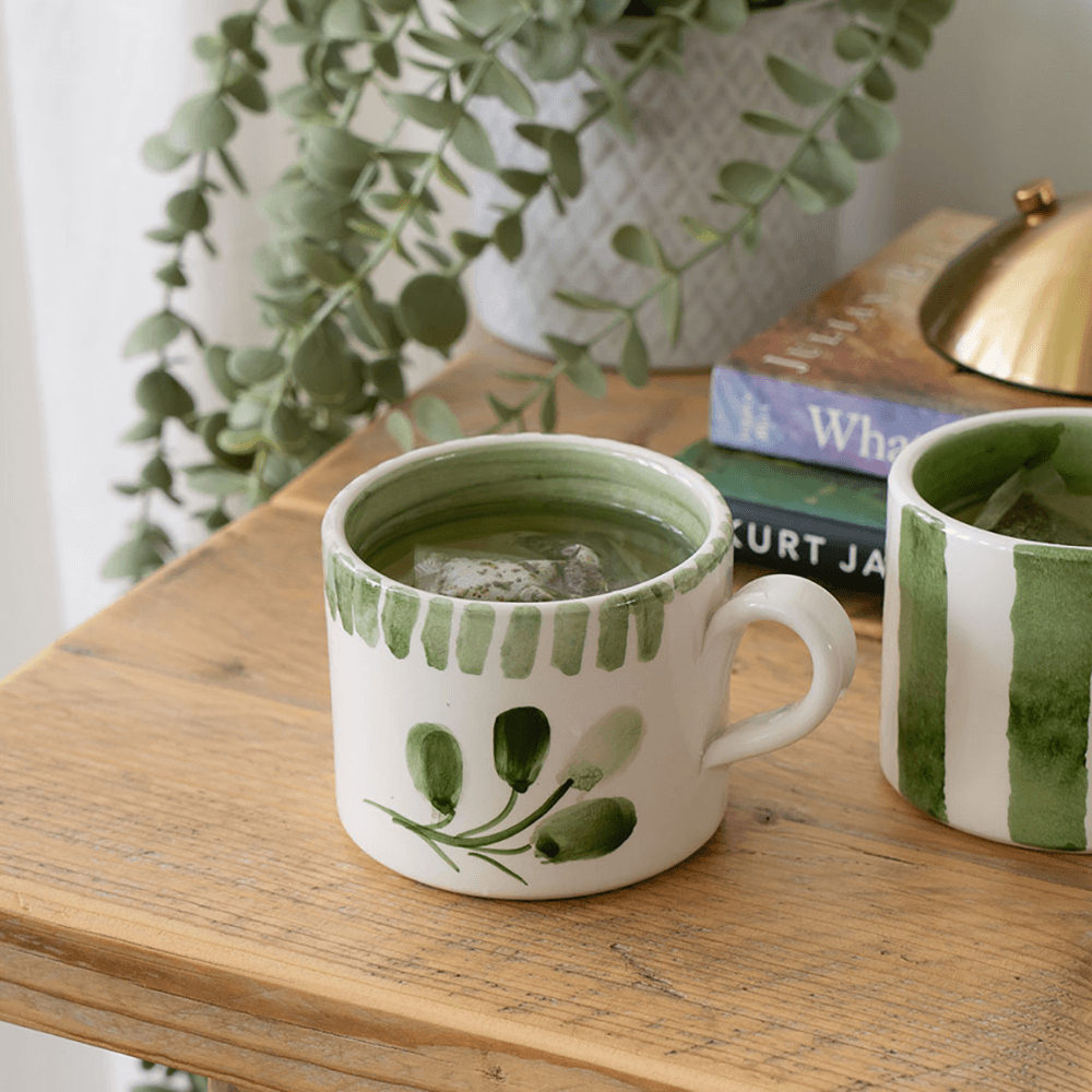 Flora Stripe Mug, Green