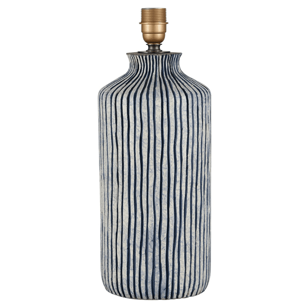 Tall Stripe Ceramic Table Lamp Base, Blue