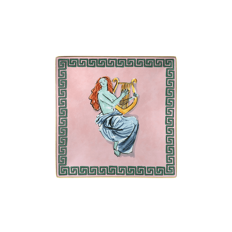 Il Viaggio Di Nettuno Squared Dessert Plate, Pink