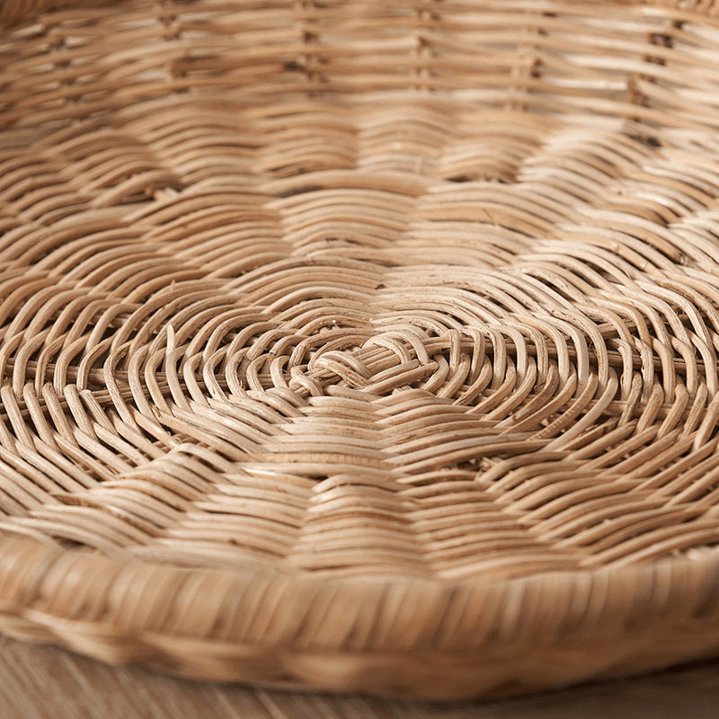 Rattan Round Tray, Natural