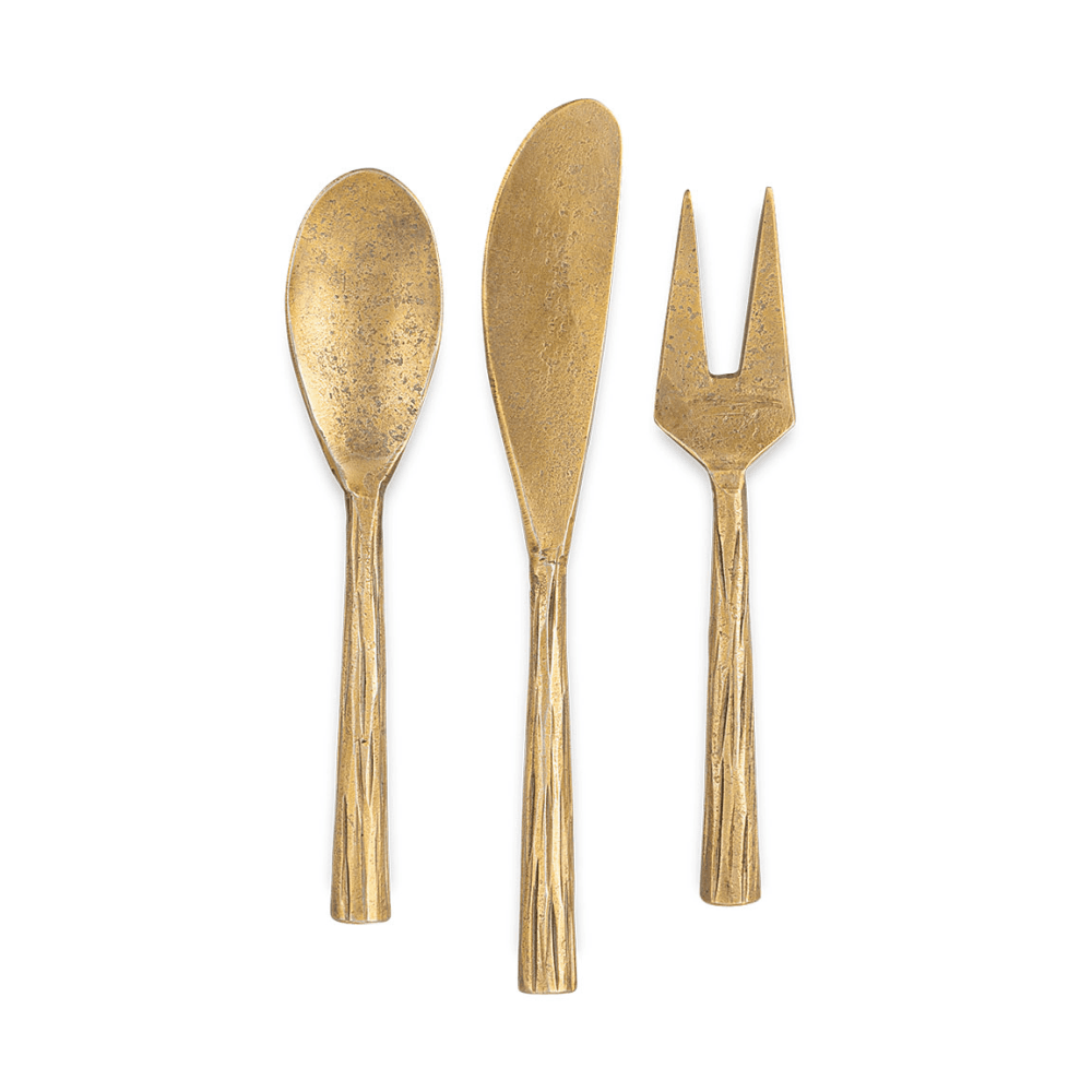 Roda Serving Set, Antique Brass