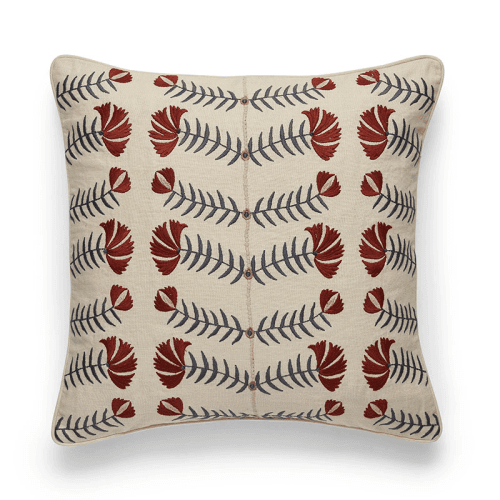 Image showing the Highweald Cushion Cover, Red/Air Force Blue product.