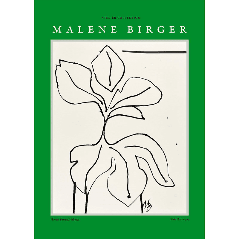 Malene Birger Flowers Drying Print, Green