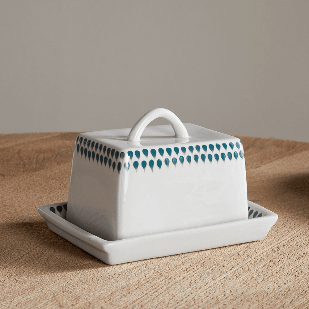 Juniper Drop Butter Dish, Green