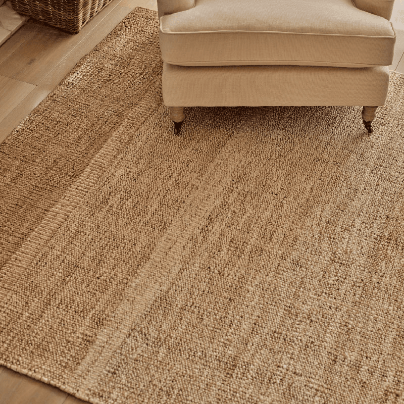 Bantham Jute Rug, White Ombre