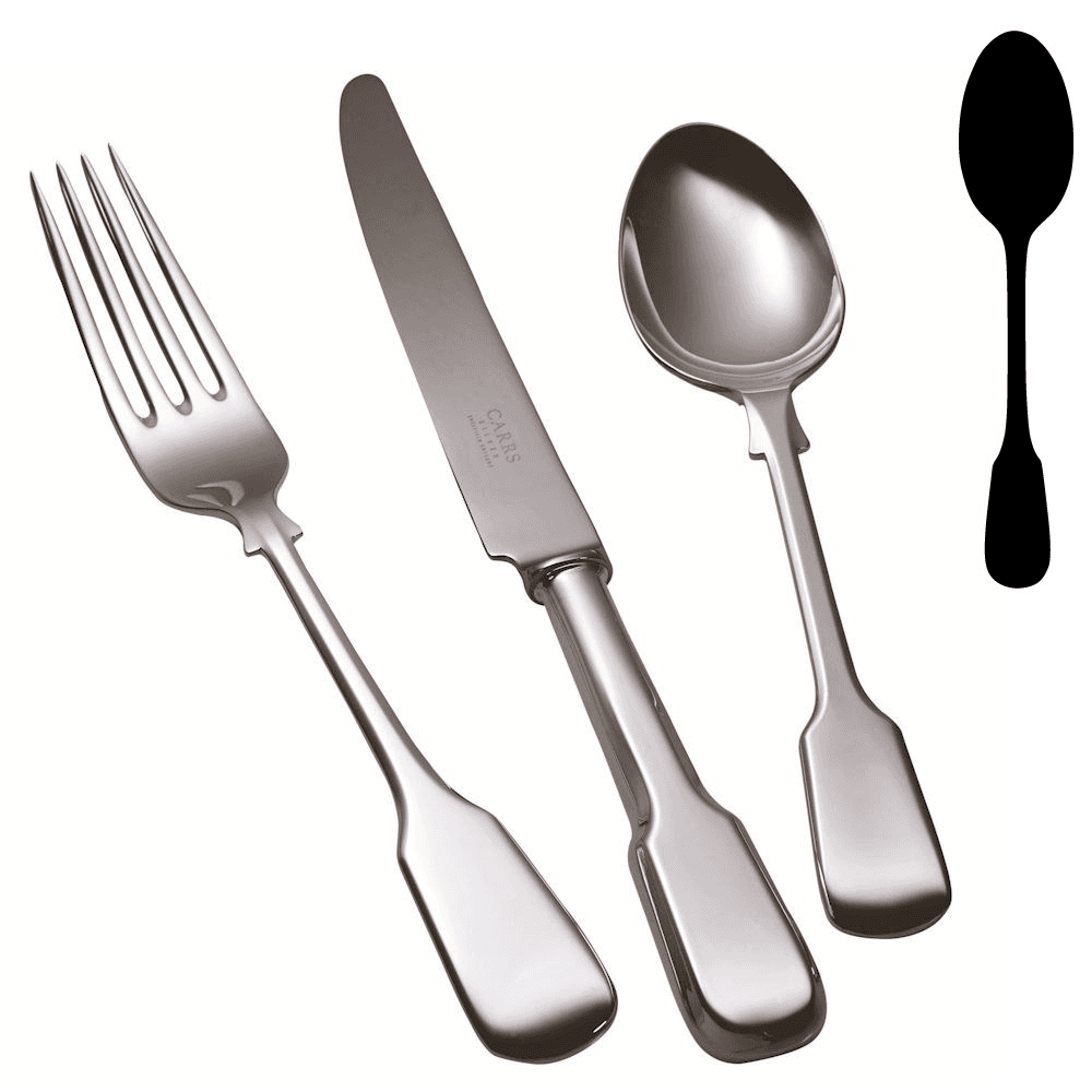 Plain Fiddle Dessert Spoon, Silver Plate