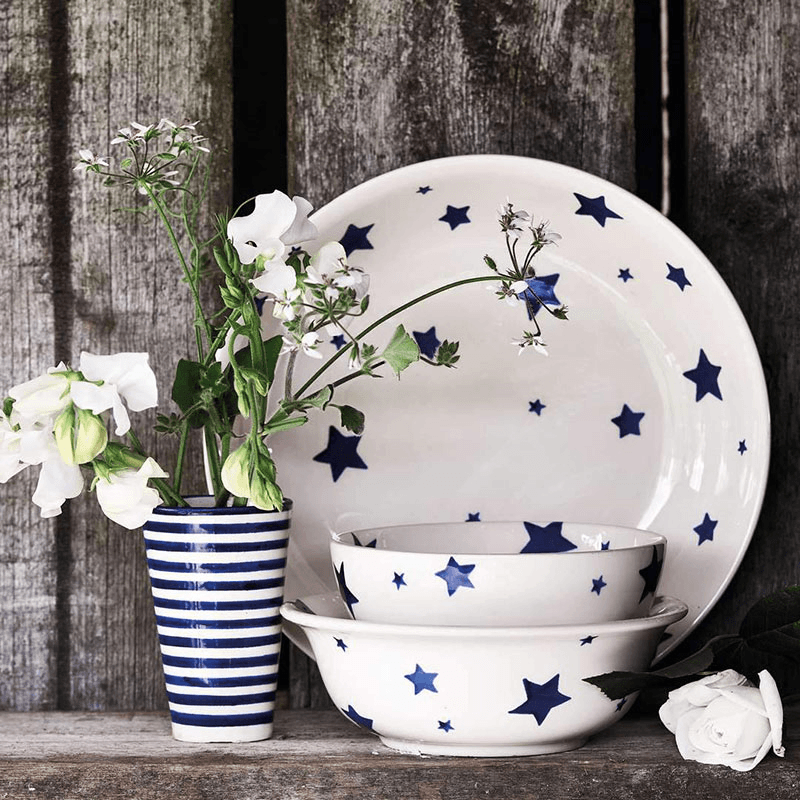 Blue Star Cereal Bowl, Cream