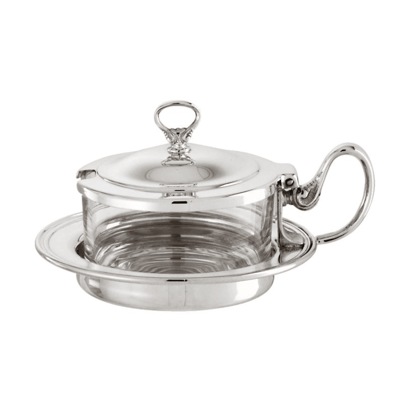 Contour Cheese pot with cover, Silver Plate