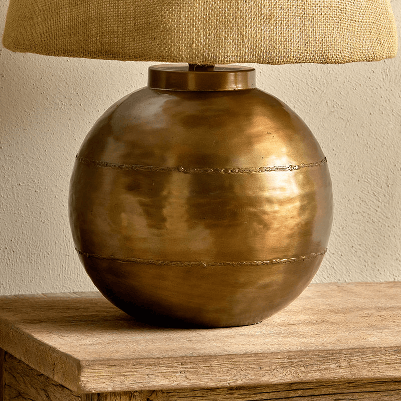 Rasan Table Lamp, Antique Brass