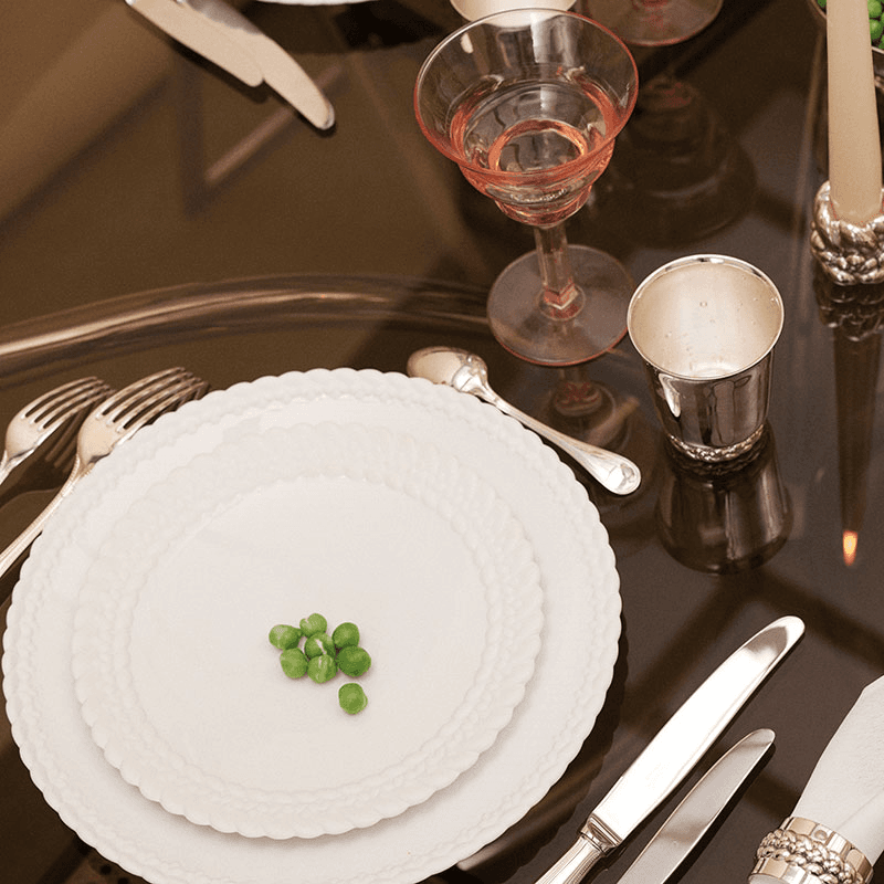 Babylone Dinner Plate, White