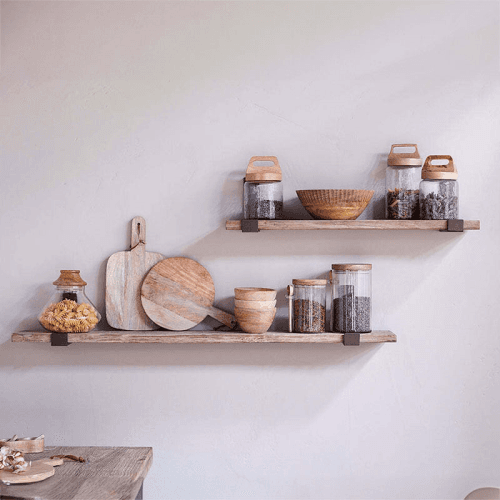 Image showing the Ibo Reclaimed Wood & Iron Shelf product.