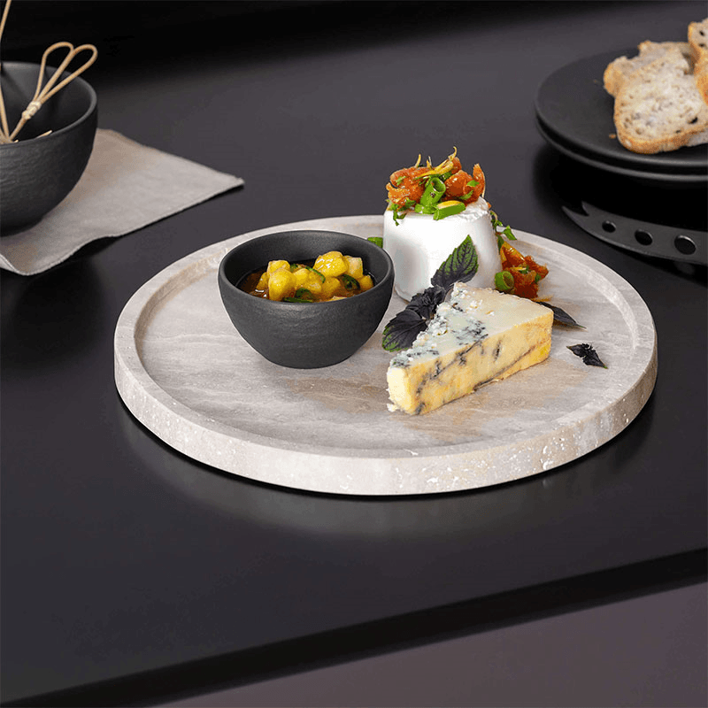Manufacture Travertine Serving platter, Beige