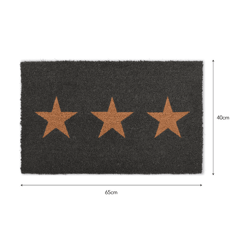 Triple Star Doormat, Charcoarl