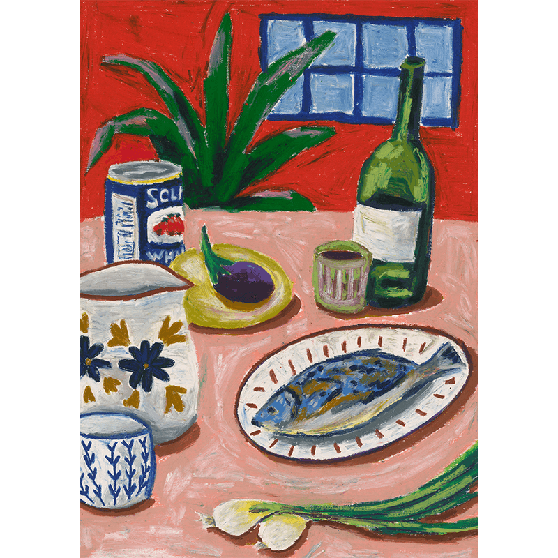 Composition with Fish Print, Multi