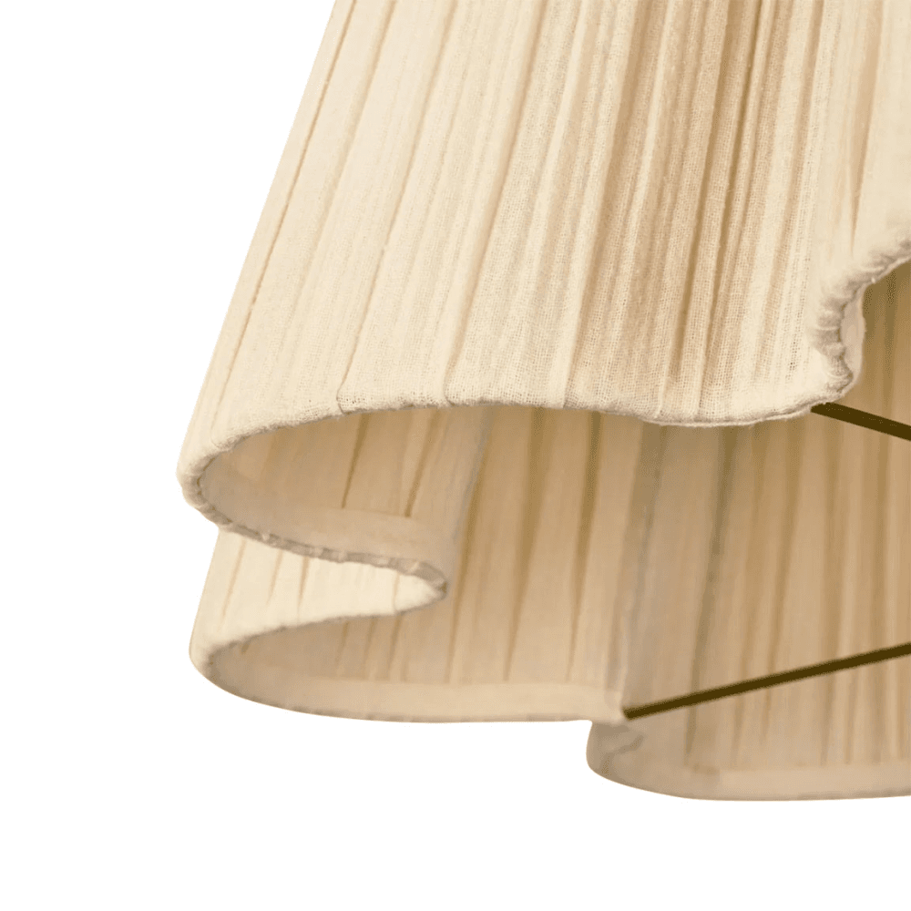 Cecile Gathered Linen Pendant, Natural