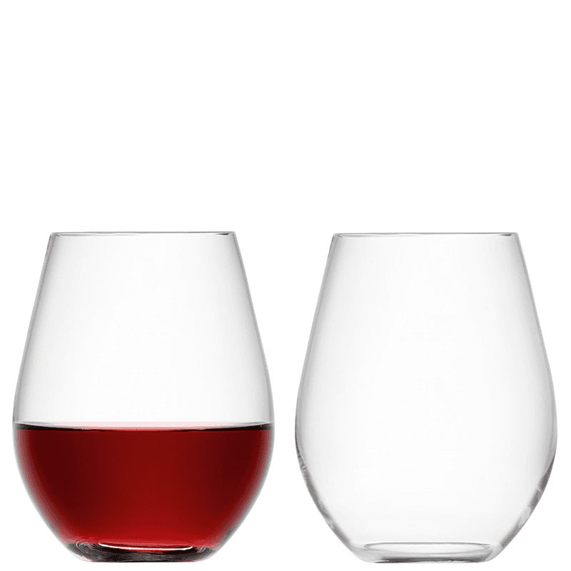 Wine Stemless Red Wine Glasses Set of 2, Clear