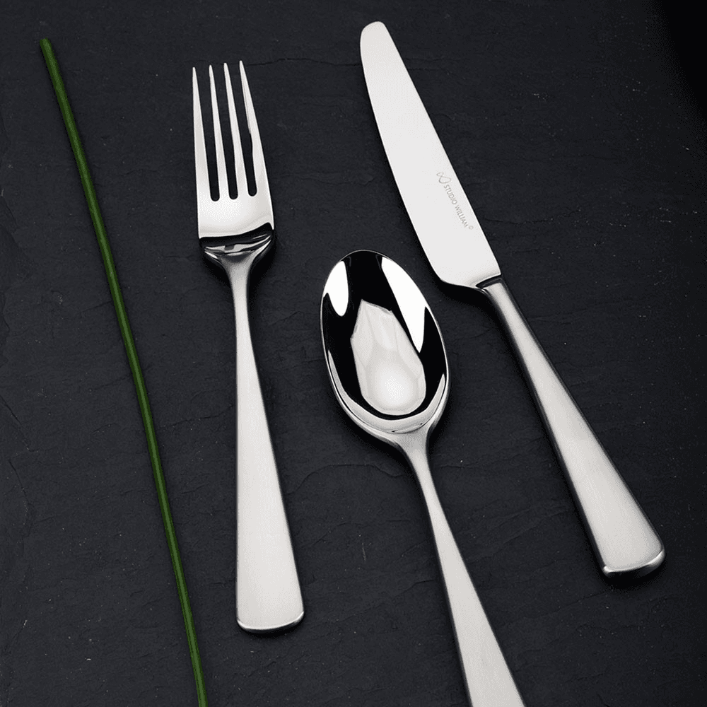 Mahogany 42 Piece Cutlery Set, Satin Finish Stainless Steel