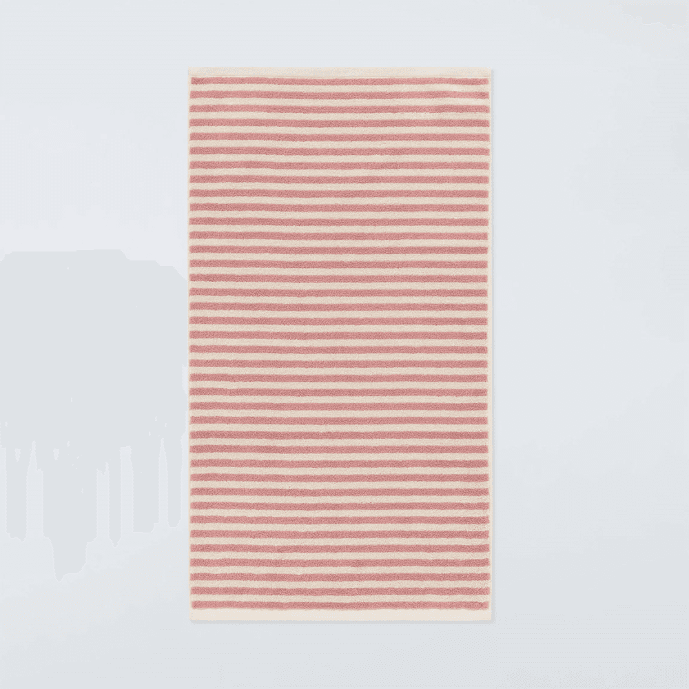 Fine Stripe Hand Towel, Old Rose