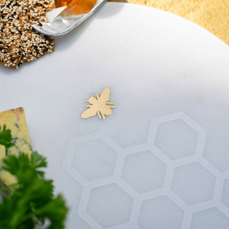 Bee Cheese Board, White