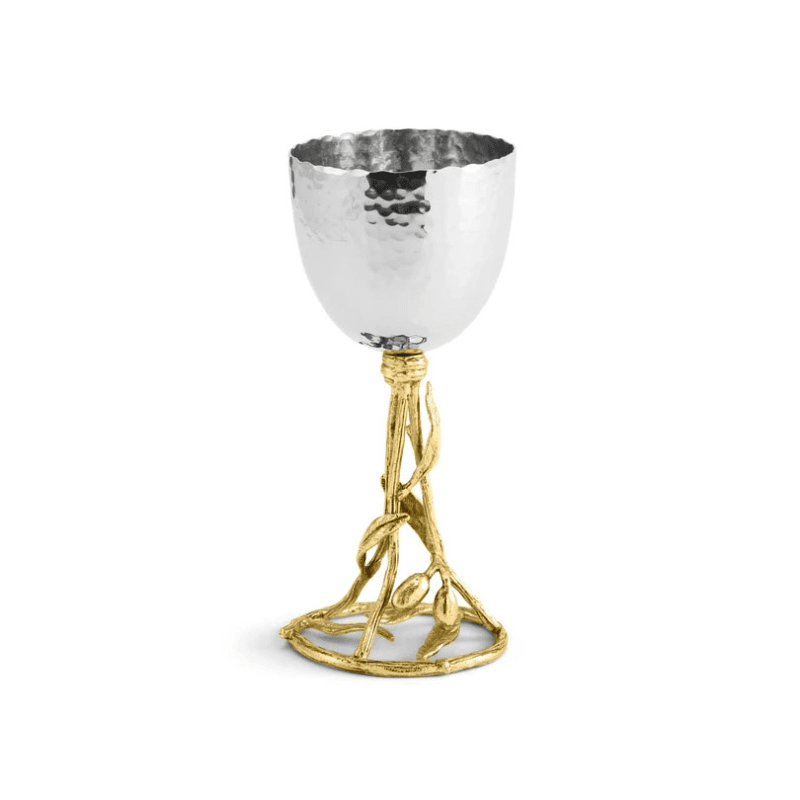 Olive Branch Kiddush Cup, Gold/Silver