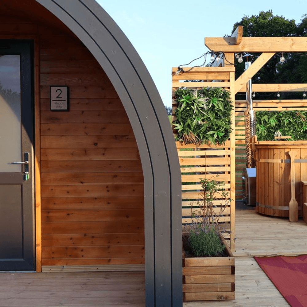 One Night Lancashire Glamping Break with Wood Fired Hot Tub for Two at Stanley Villa