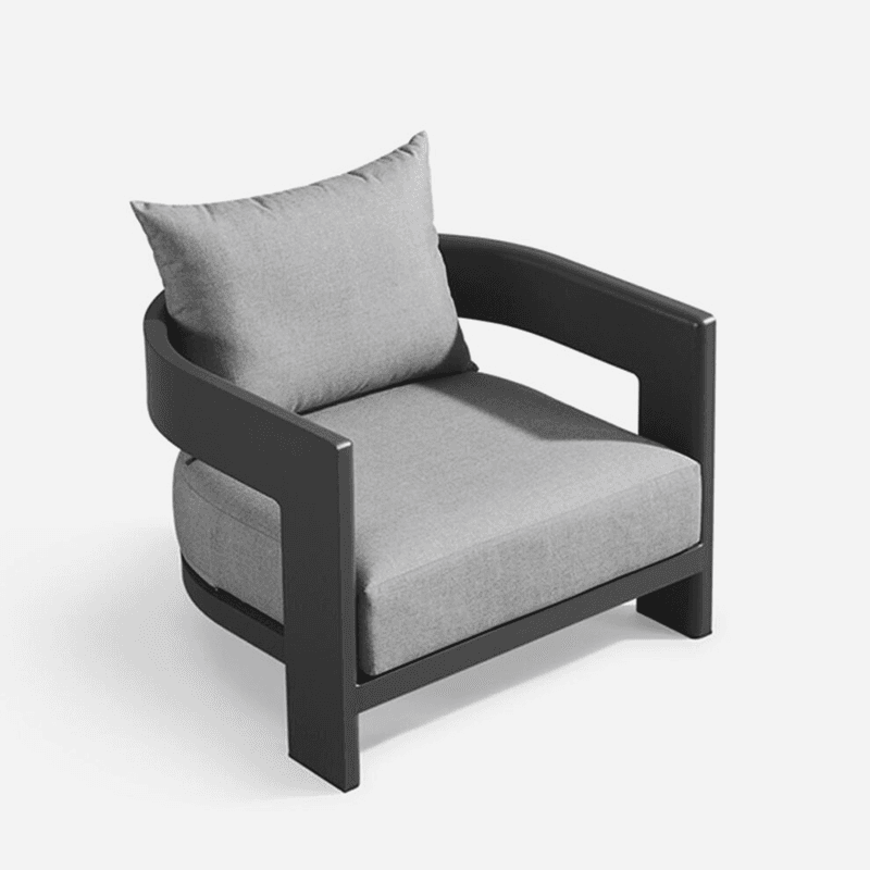Caicos Armchair, Black/Grey