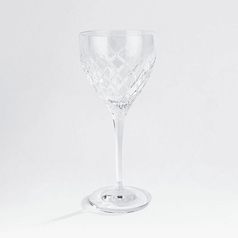 Barwell Set of 4 Cut Crystal Red Wine Glasses, Clear